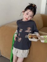 【100-170】トップス 女の子 おしゃれ レイヤード風 レース 切り替え - 画像 (10)