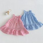 【73-120】ワンピース ベビー 女の子 小花柄 蝶結び 総柄 - 画像 (2)