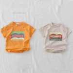 【66-90】ロンパース ベビー 半袖 Mondayプリント - 画像 (3)