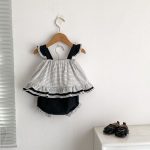 【73-110】セットアップ ベビー 女の子 チェック柄 リボン付き - 画像 (6)