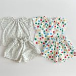 【80-130】セットアップ 女の子 花柄 カラードット - 画像 (3)