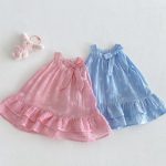 【73-120】ワンピース ベビー 女の子 小花柄 蝶結び 総柄 - 画像 (3)