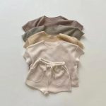 【80-130】半袖セットアップ キッズ服 ナチュラル カジュアル