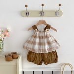 【73-100】セットアップ ベビー キャミチェックトップス&バルーンパンツ - 画像 (8)