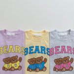 【80-130】セットアップ ベビー くまロゴプリント カジュアル - 画像 (3)