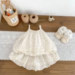 【73-120】セットアップ ベビー 女の子 ふわふわ ドット トップス&ブルマ - 画像 (7)