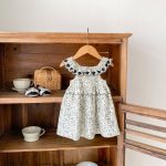 【73-120】ワンピース ベビー 女の子 フローラル 刺繍 ノースリーブ - 画像 (7)