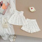 【73-120】セットアップ ベビー レース 花柄 スウィート - 画像 (5)