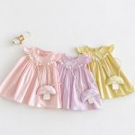 【73-120】ワンピース ベビー フリル キノコ かわいい