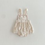 【66-90】サロペットロンパース ベビー ガーリー フラワー柄 - 画像 (5)