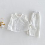 【73-120】セットアップ ベビー 女の子 フリル スリーブ レース - 画像 (5)
