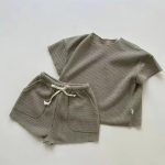 【80-130】半袖セットアップ キッズ服 ナチュラル カジュアル - 画像 (5)
