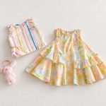 【73-120】ワンピース ベビー 女の子 おしゃれ カラフル - 画像 (4)