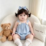 【66-90】ロンパース ウサギ チェック ベビー服 - 画像 (9)