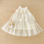 【73-120】ワンピース ベビー 女の子 チュール ジャカード - 画像 (4)