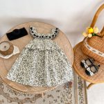 【73-120】ワンピース ベビー 女の子 フローラル 刺繍 ノースリーブ - 画像 (4)