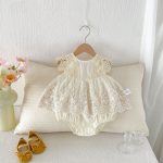 【66-90】ロンパース ベビー おしゃれ プリンセス レース - 画像 (4)