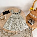 【73-120】ワンピース ベビー 女の子 フローラル 刺繍 ノースリーブ - 画像 (5)