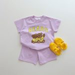 【80-130】セットアップ ベビー くまロゴプリント カジュアル - 画像 (5)
