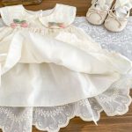 【73-120】ワンピース ベビー 女の子 チェリー フラワー刺繡 - 画像 (9)