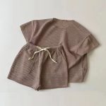 【80-130】半袖セットアップ キッズ服 ナチュラル カジュアル - 画像 (6)