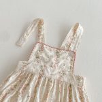 【66-90】サロペットロンパース ベビー ガーリー フラワー柄 - 画像 (7)