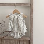 【73-100】セットアップ ベビー シンプル チェック - 画像 (6)
