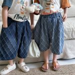 【80-140】パンツ 菱形 キルティング デニム ハーフパンツ - 画像 (12)