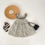 【73-120】ワンピース ベビー 女の子 フローラル 刺繍 ノースリーブ - 画像 (2)