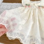 【73-120】ワンピース ベビー 女の子 チェリー フラワー刺繡 - 画像 (10)