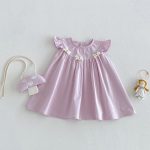 【73-120】ワンピース ベビー 女の子 バッグ付き フリルスリーブ - 画像 (6)