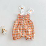 【73-120】セットアップ or サロペット ベビー 女の子 カラフル チェック - 画像 (4)