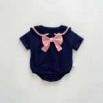 【66-90】ロンパース ベビー 蝶結び付き ポロシャツ - 画像 (7)