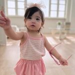 【66-90】セットアップ ベビー ボーダー キャミソール&ショートパンツ - 画像 (8)