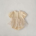 【66-90】ロンパース ベビー フラワー刺繡 ワンピース風 - 画像 (5)