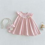 【73-120】ワンピース ベビー 女の子 バッグ付き フリルスリーブ - 画像 (7)