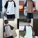 【100-170】半袖Tシャツ 男の子 ラグラン カジュアル ゆったり