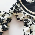 【66-120】ロンパース or ワンピース ベビー 女の子 レトロ フラワーデザイン - 画像 (9)