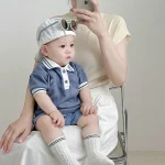 【73-110】セットアップ ベビー 男の子 ポロデザイン - 画像 (4)
