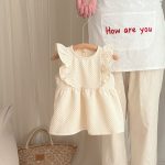 【66-100】ロンパースorワンピース フリル クリーム 姉妹服 - 画像 (4)