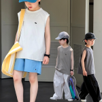 【100-170】半袖Tシャツ 男の子 軽量 ノースリープ シンプル