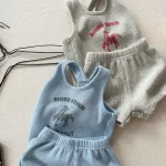 【80-130】セットアップ 女の子 英字プリント - 画像 (2)
