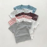 【73-100】半袖Tシャツ 肌触り 優しい 無地ORボーダー柄 - 画像 (4)
