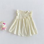 【73-120】ワンピース ベビー 女の子 フリルスリーブ 蝶結び - 画像 (9)