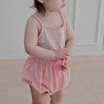 【66-90】セットアップ ベビー ボーダー キャミソール&ショートパンツ - 画像 (9)