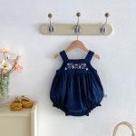 【66-90】キャミロンパース ベビー 刺繍 花柄 - 画像 (5)