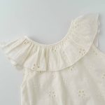 【66-90】ロンパース ベビー リボン付き 花刺繍 - 画像 (8)