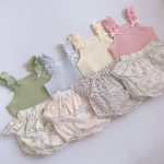【73-100】セット リボン キャミソール&花柄ふんわりスカートパンツ - 画像 (4)