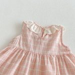 【73-120】ワンピース ベビー 女の子 レース襟 チェック - 画像 (10)