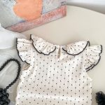 【66-120】トップス or フレアスカート ベビー 女の子 ドット レース襟 フリル袖 - 画像 (14)